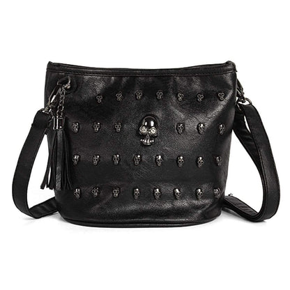 Skull face studded purse