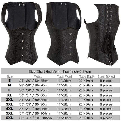 Gothic/Steampunk Steel Boned Waist Trainer Corset 8