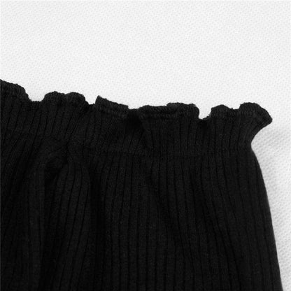 Laced Ruffled Shirt Crop Top