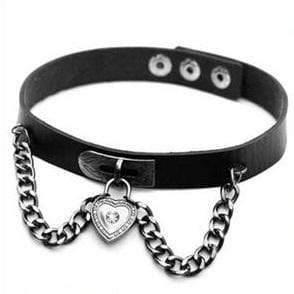 Chained Lock Heart Choker