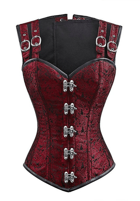 Red Brocade Sexy Corset