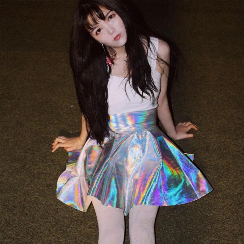 FEMBOT HOLOGRAPHIC MINI SKIRT