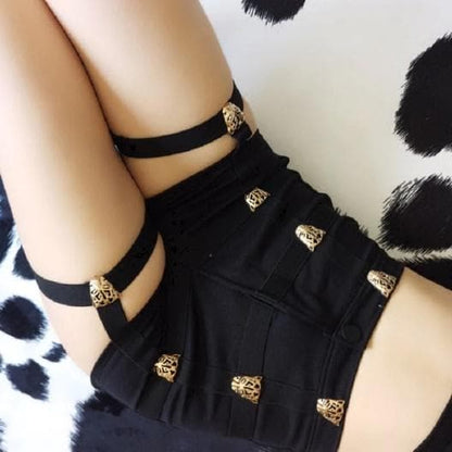 Shorts High Gothic Bondage Hollow Out
