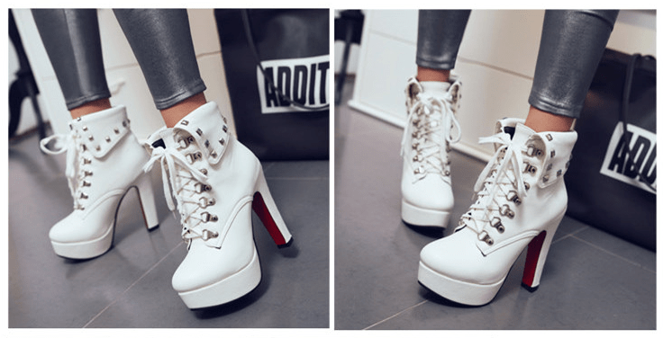 FIFI Lace-Up Heel Boots