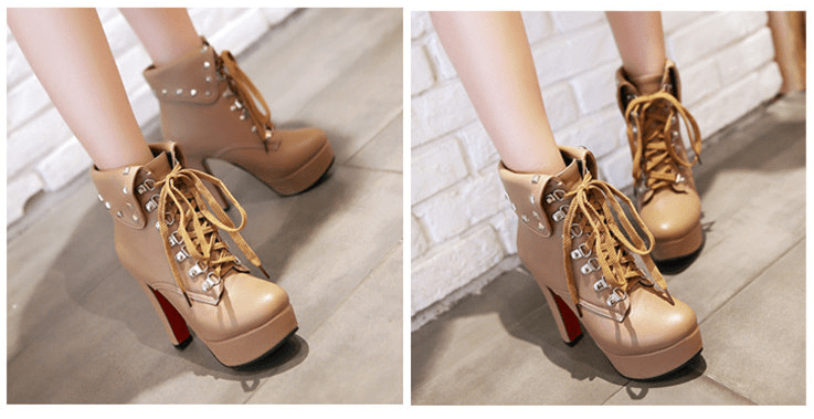 FIFI Lace-Up Heel Boots