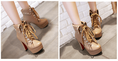FIFI Lace-Up Heel Boots